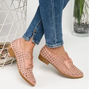 2020 Fashion Bowtie Pointed Toe Women Flats Spring Shoes for Woman Platform Slip on Loafers Leather Drop Shipping Zapatos Mujer