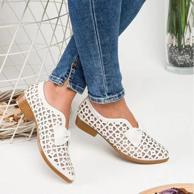 2020 Fashion Bowtie Pointed Toe Women Flats Spring Shoes for Woman Platform Slip on Loafers Leather Drop Shipping Zapatos Mujer