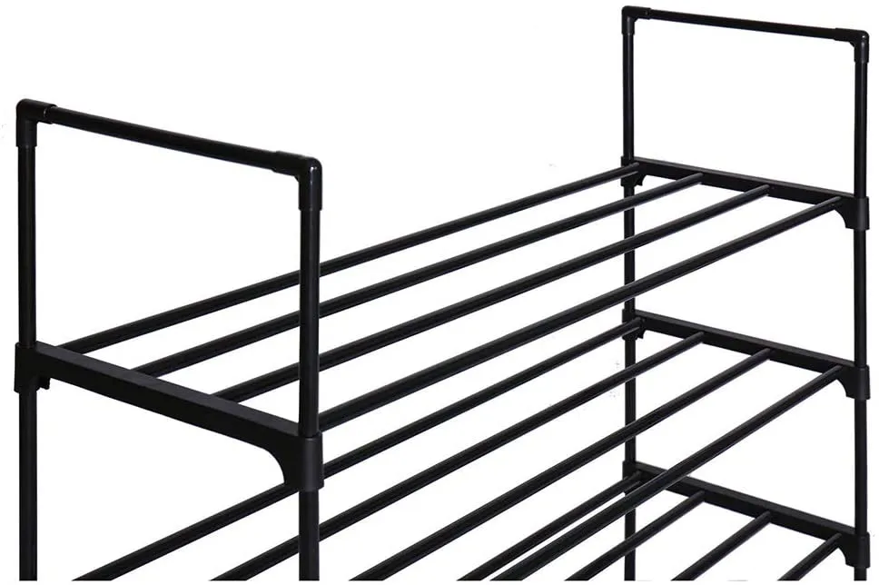 4-Tier Shoe Rack Metal Shoe Tower Shelf Storage Organizer Cabinet