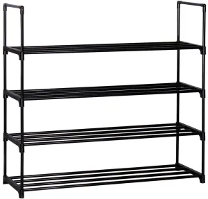 4-Tier Shoe Rack Metal Shoe Tower Shelf Storage Organizer Cabinet