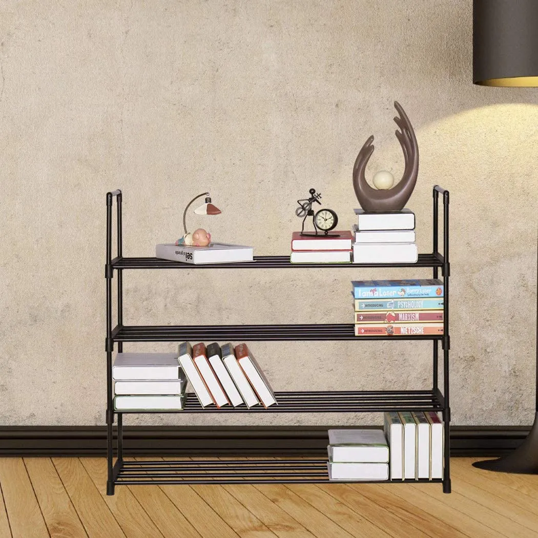 4-Tier Shoe Rack Metal Shoe Tower Shelf Storage Organizer Cabinet