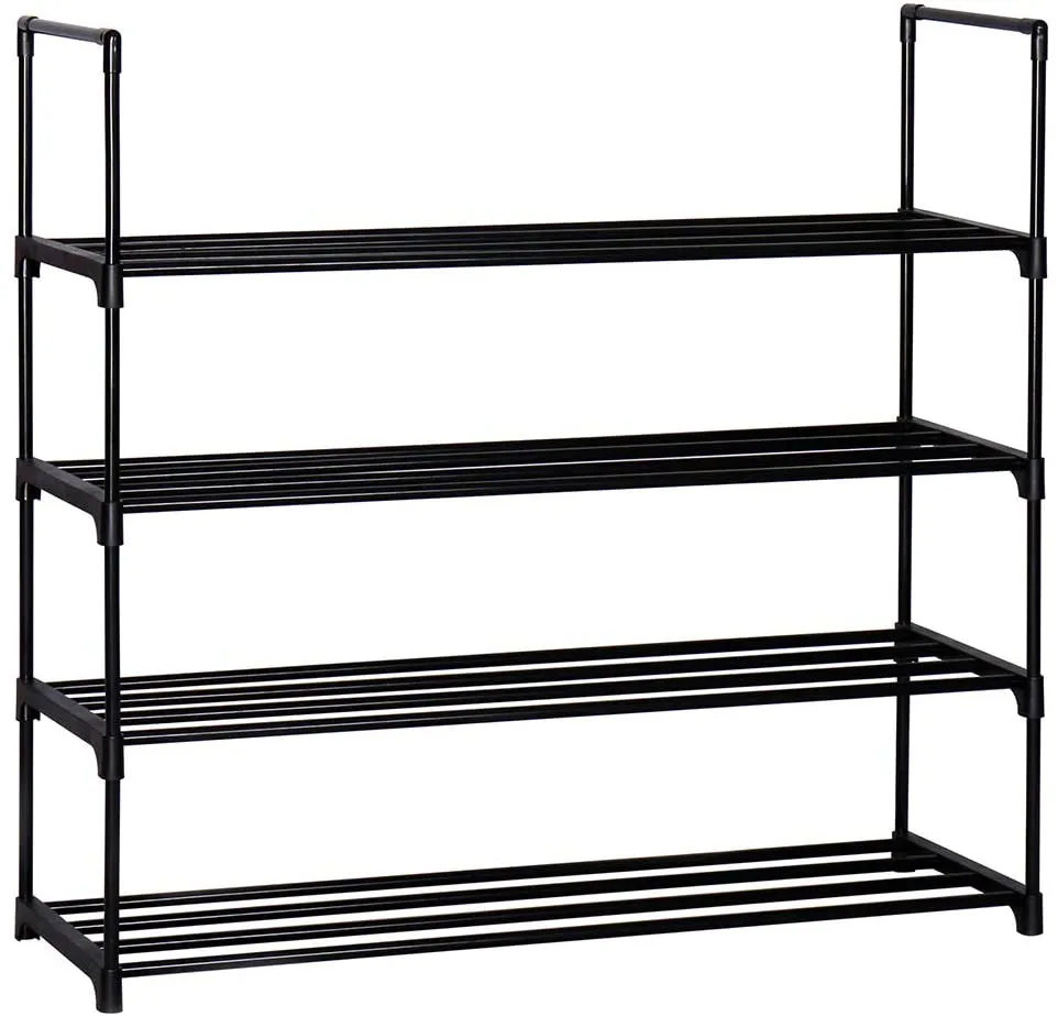 4-Tier Shoe Rack Metal Shoe Tower Shelf Storage Organizer Cabinet