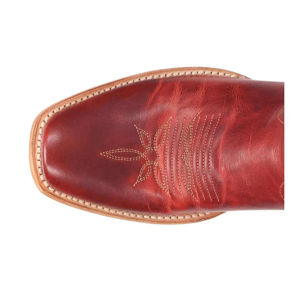 Adelaide Embroidered Square Toe Pull On Cowboy Boots
