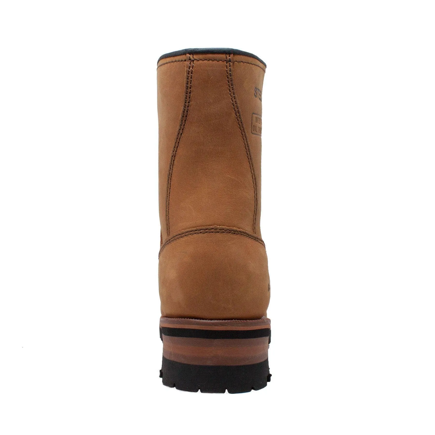 AdTec Men's 9" Steel Toe Logger Brown