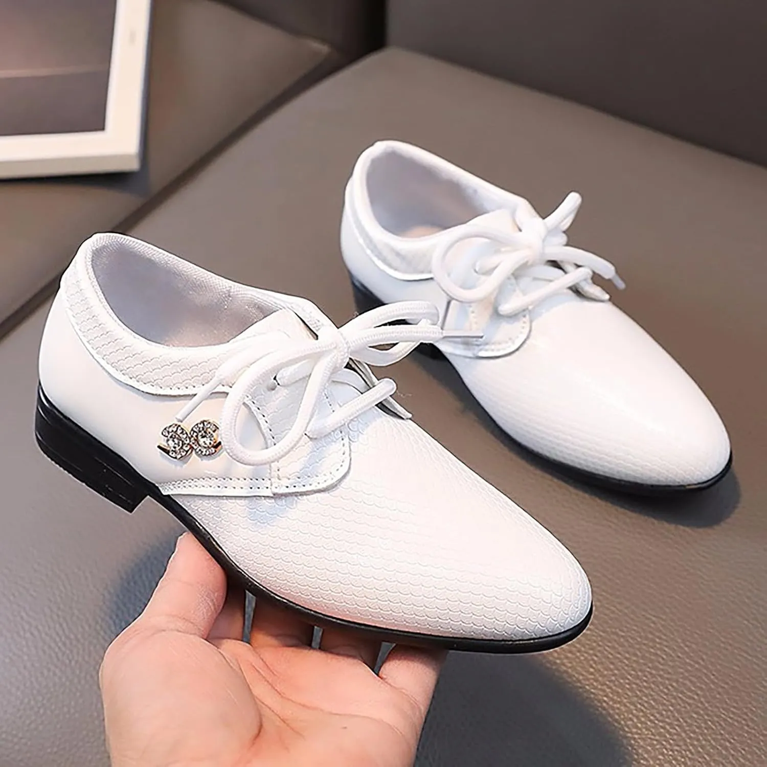 Boys Dress Shoes Kids Toddler Rhinestone British Style Oxfords Formal Shoes Casual Wedding Dance Party Dressy Shoes