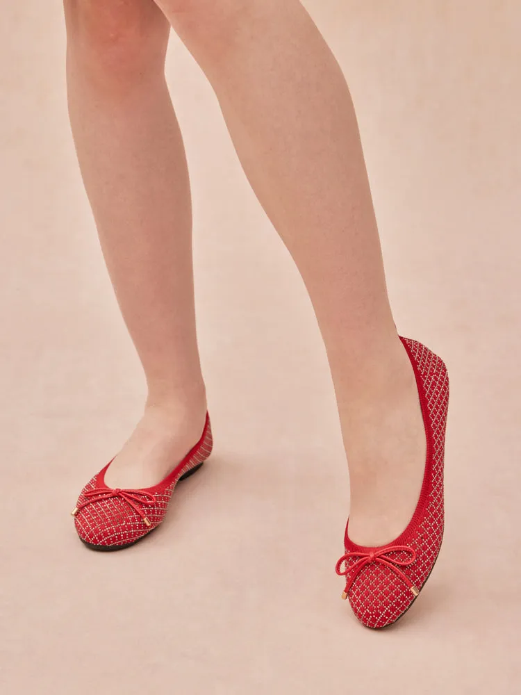Brooke Crystal Grid Flyknit Flats