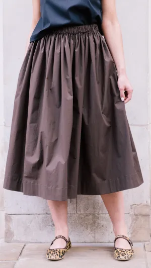 Brown Cotton Tina Skirt