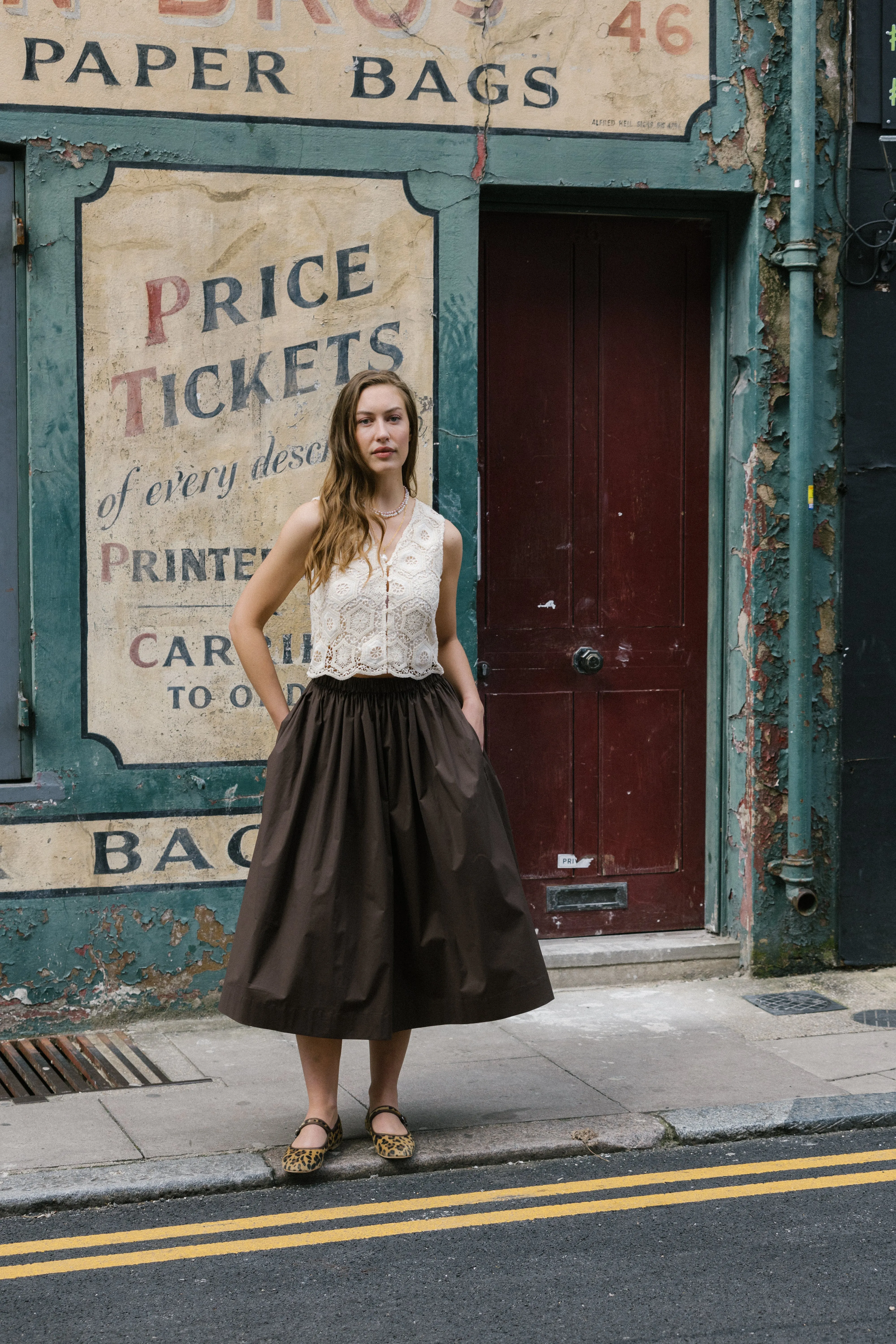 Brown Cotton Tina Skirt