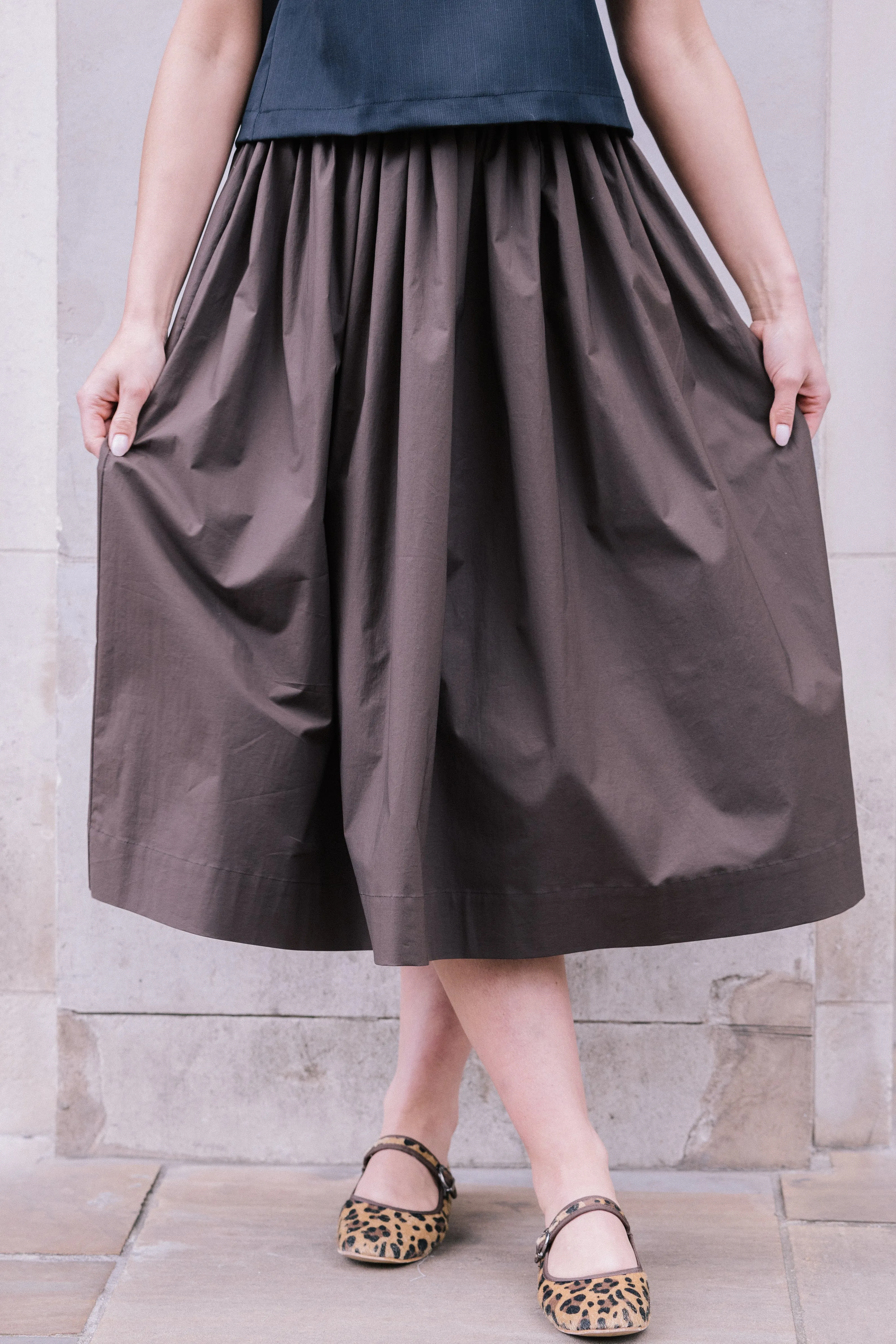 Brown Cotton Tina Skirt