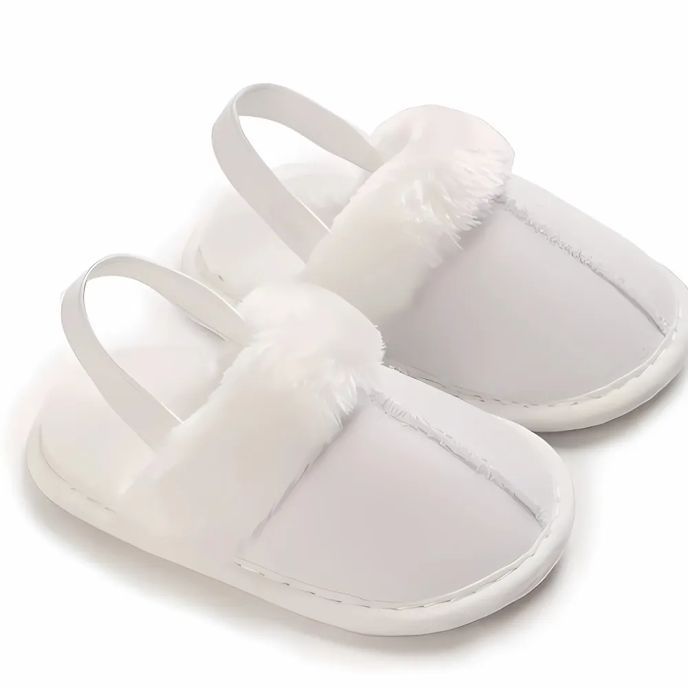 Cozy Baby Fur Slip On Slides