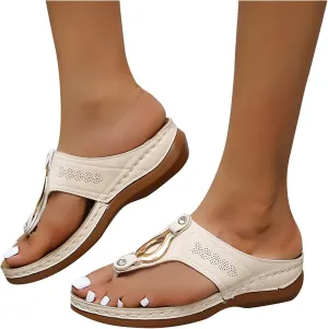 Eduavar Sandals Women, Sandals Women Dressy Summer Comfy Flip Flops Sandals Breathable Open Toe Flat Sandals