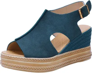 Eduavar Wedge Sandals for Women, Sandals Women Retro Roman Sandals Summer Breathable Sandals Outdoor Flip Flops