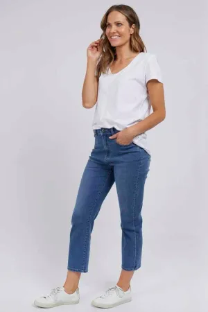 Elm Ada Straight Leg Jeans Mid Blue Denim