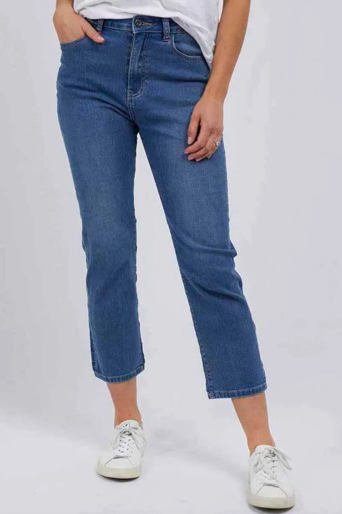 Elm Ada Straight Leg Jeans Mid Blue Denim