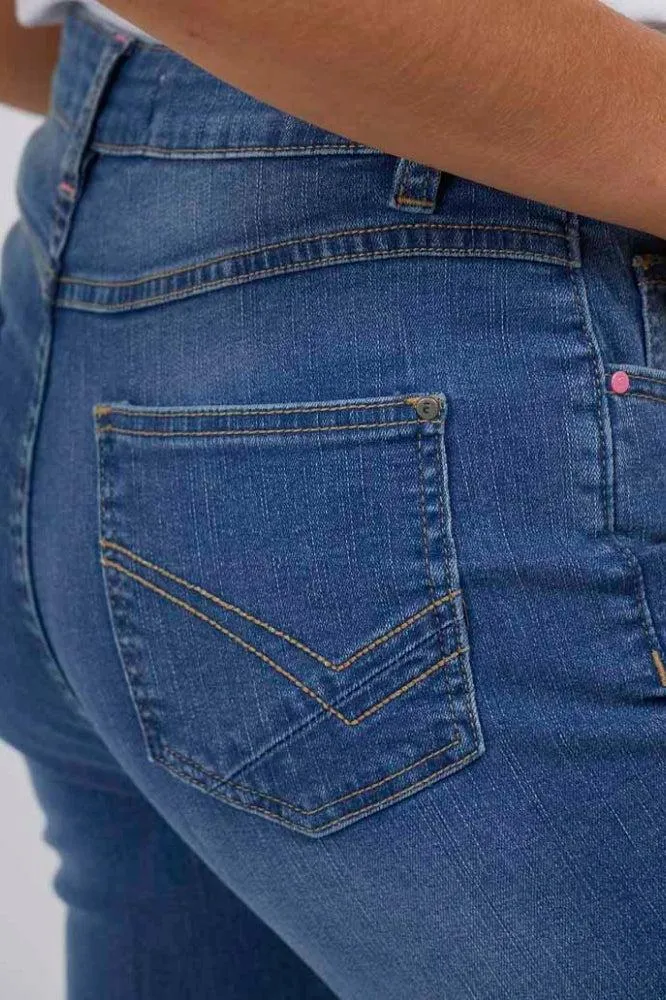 Elm Ada Straight Leg Jeans Mid Blue Denim
