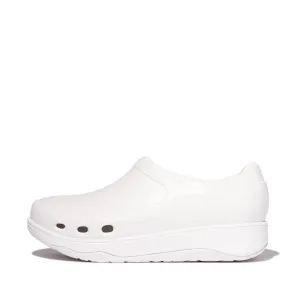Fitflop Id4-194 Work Clogs Ladies Wide Urban White Slip Ons