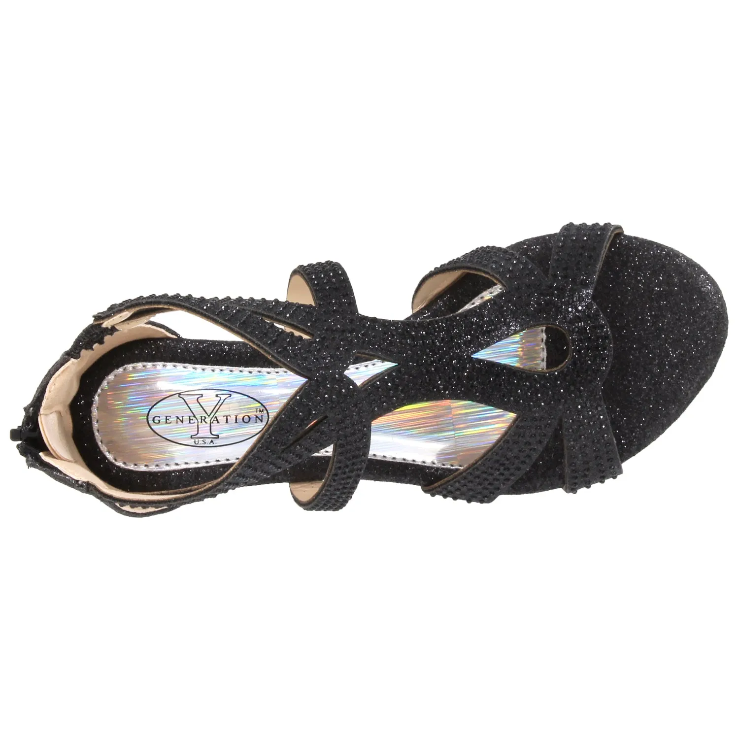 Generation Y Rhinestone Caged Clear High Heel Sandals