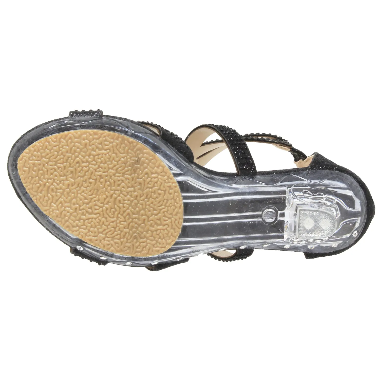 Generation Y Rhinestone Caged Clear High Heel Sandals