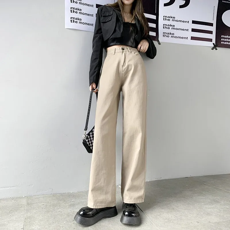 High Waist Straight Leg Jeans voor een Modieuze Look