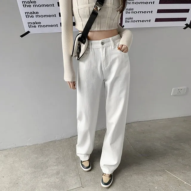 High Waist Straight Leg Jeans voor een Modieuze Look