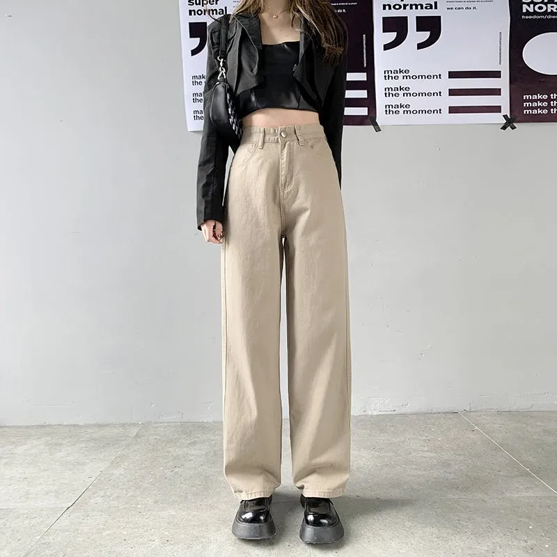 High Waist Straight Leg Jeans voor een Modieuze Look