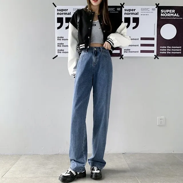 High Waist Straight Leg Jeans voor een Modieuze Look