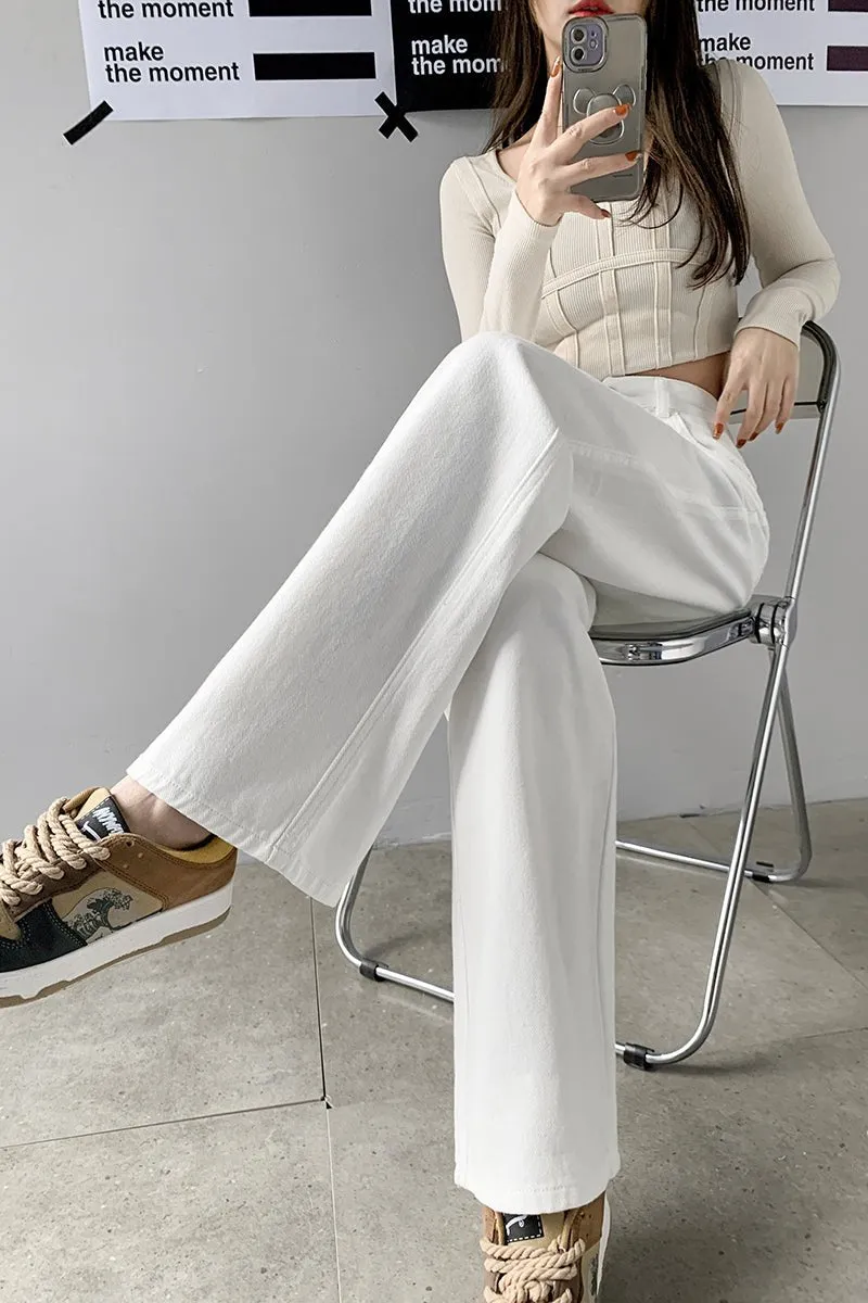High Waist Straight Leg Jeans voor een Modieuze Look