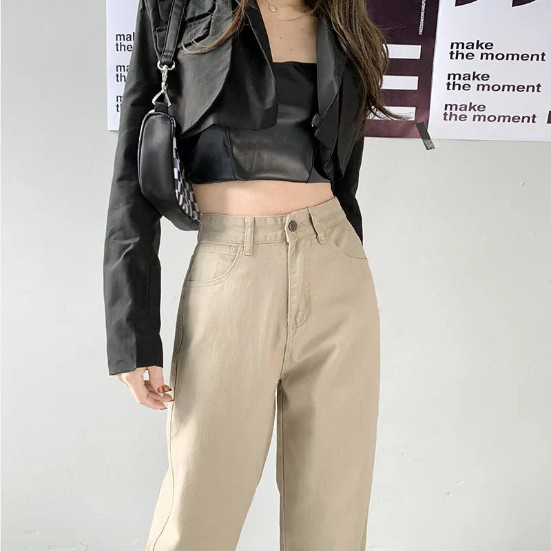 High Waist Straight Leg Jeans voor een Modieuze Look