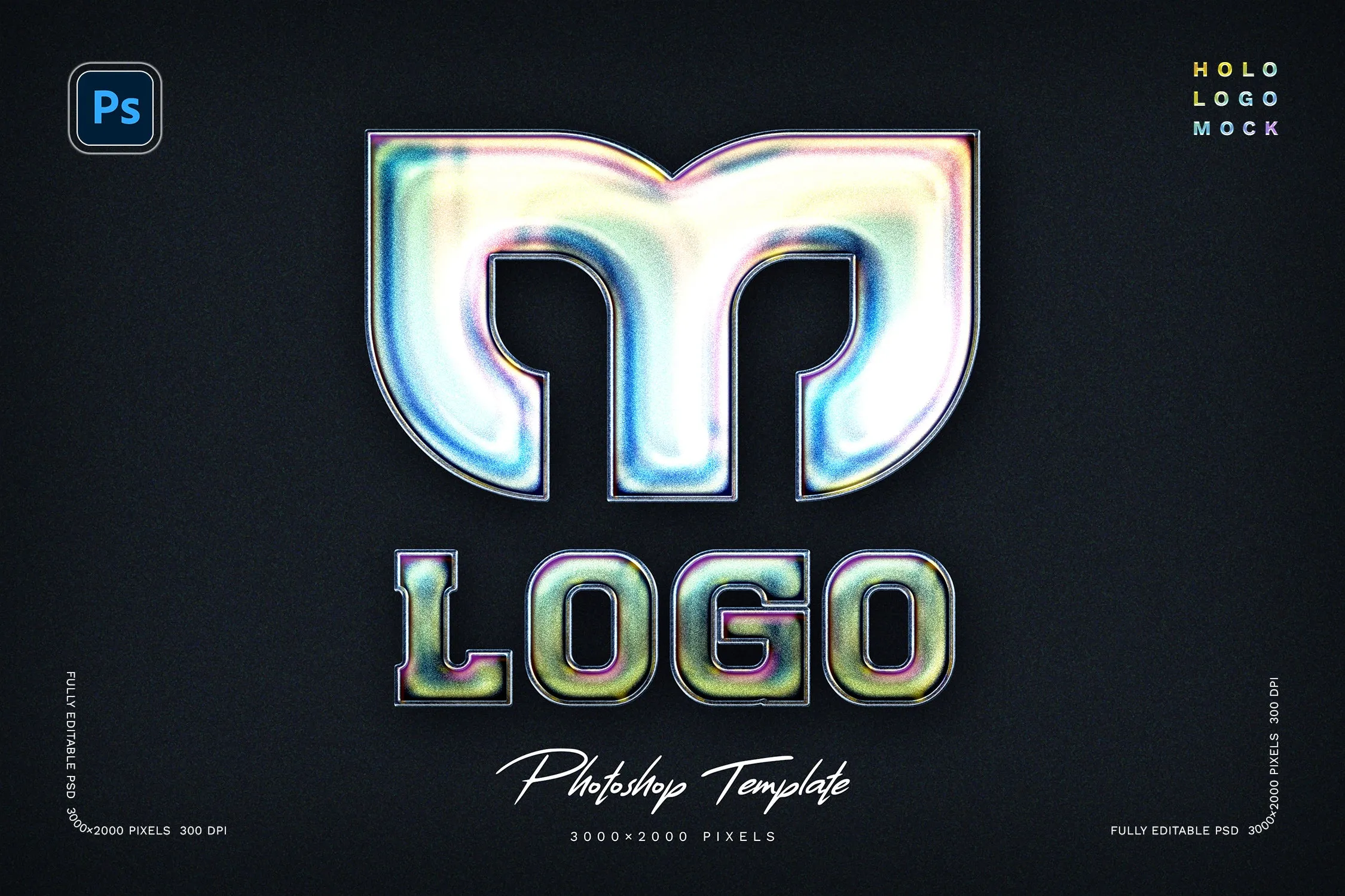 Holographic Logo Mockup