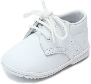 James Baby White Leather Lace Up Shoe