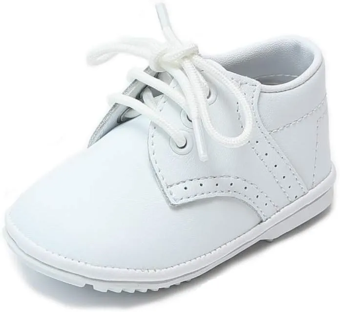 James Baby White Leather Lace Up Shoe