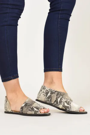 Keeping It Going Tan Brown Snake Flats