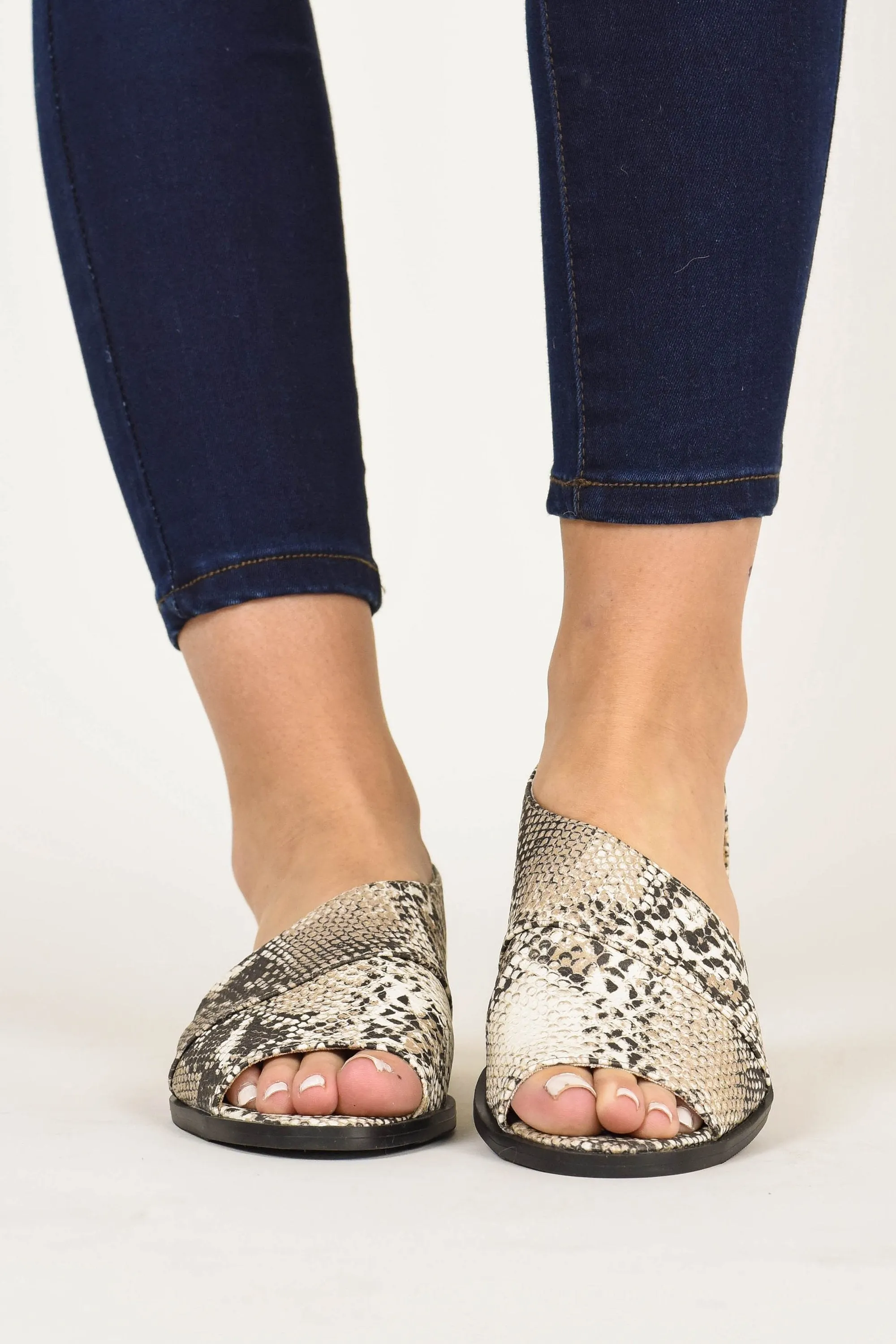 Keeping It Going Tan Brown Snake Flats