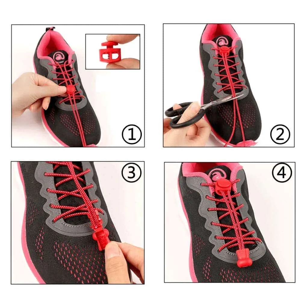 Lazy No-Tie Elastic Speed Shoelaces - White