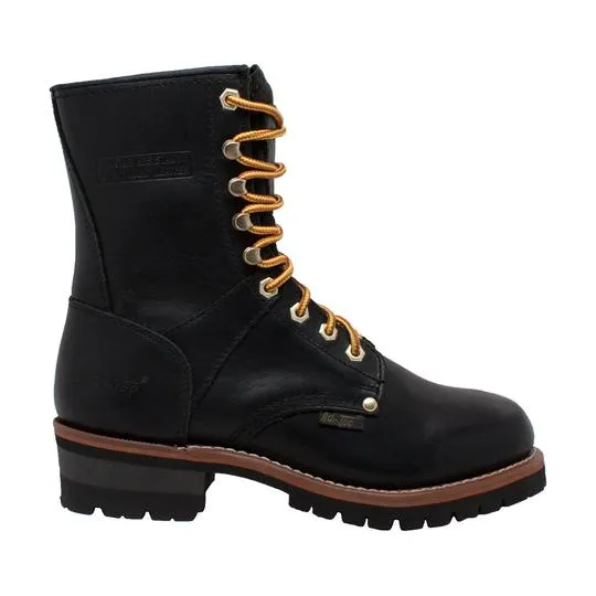 Men's 9" Logger Black Leather Boots