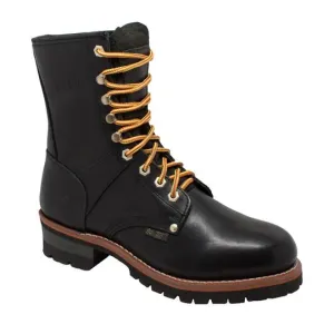 Men's 9" Logger Black Leather Boots