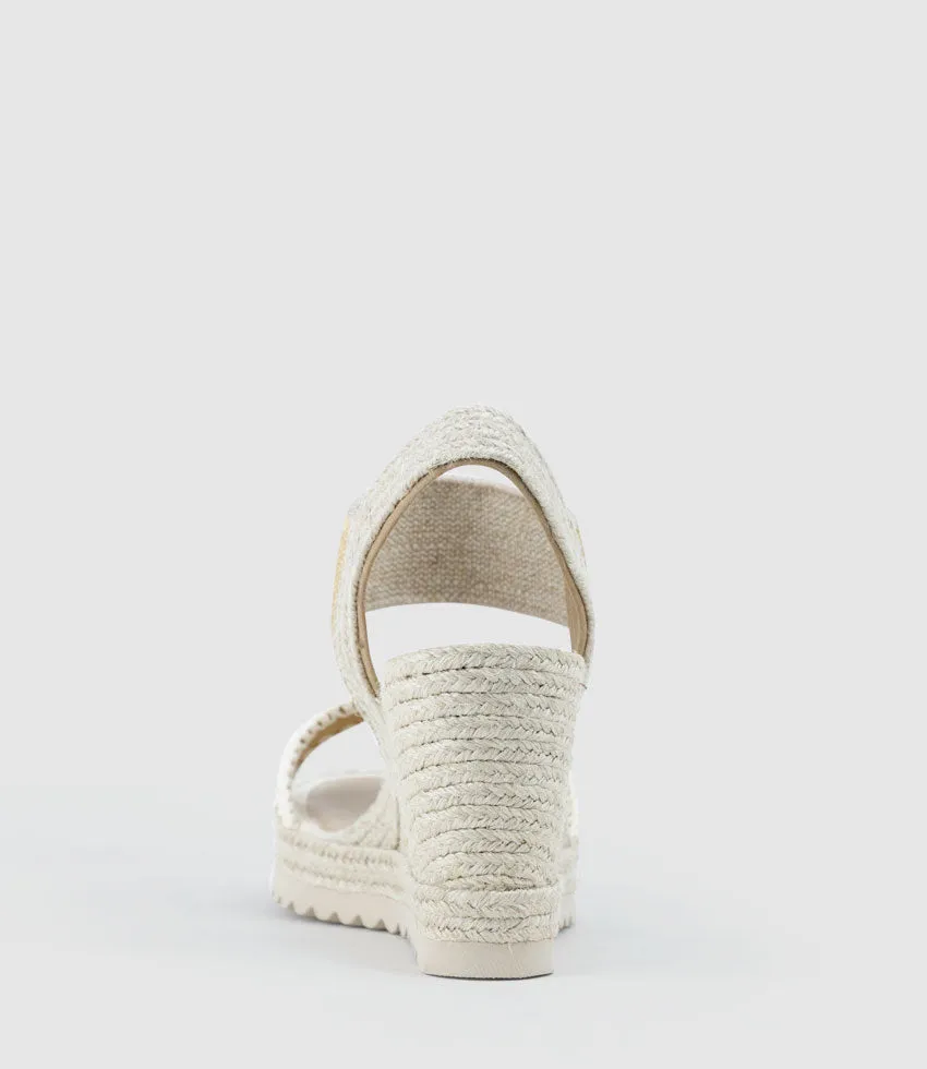 MINERVA Stitched Elastic Espadrille in Gold