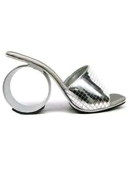 N.Y.L.A. Shoes Mille Women's Aluminum Alloy Heels in Silver Mirror or Red