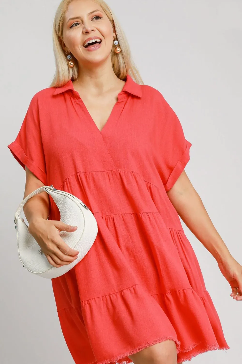 Own Your Fashion Strawberry Raw Hem Tiered Dress