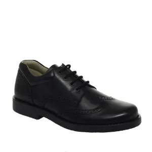 Petasil Moses - Black Leather Brogue Lace Up School Shoe