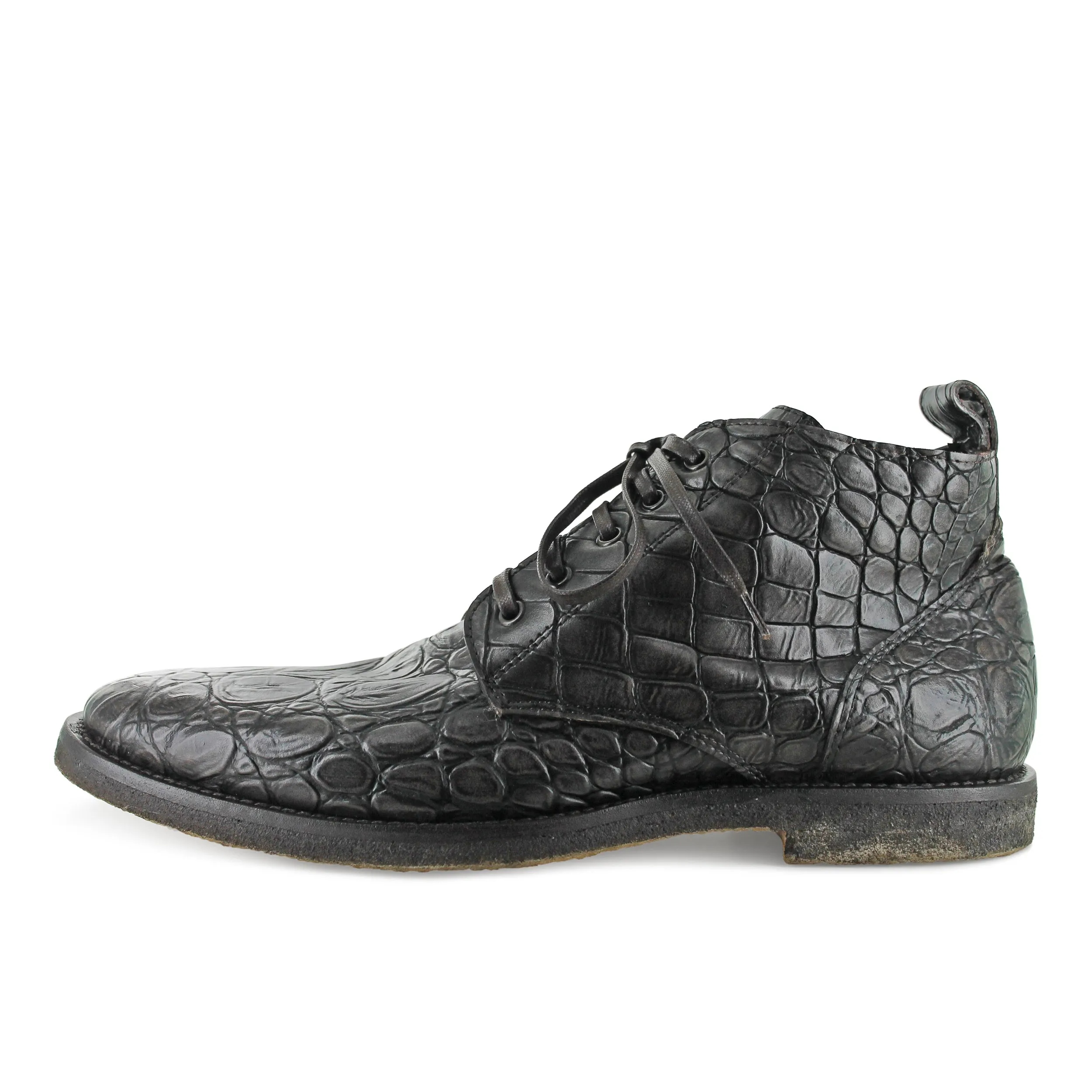 R3035 - Brown Moc Croc Lace Up