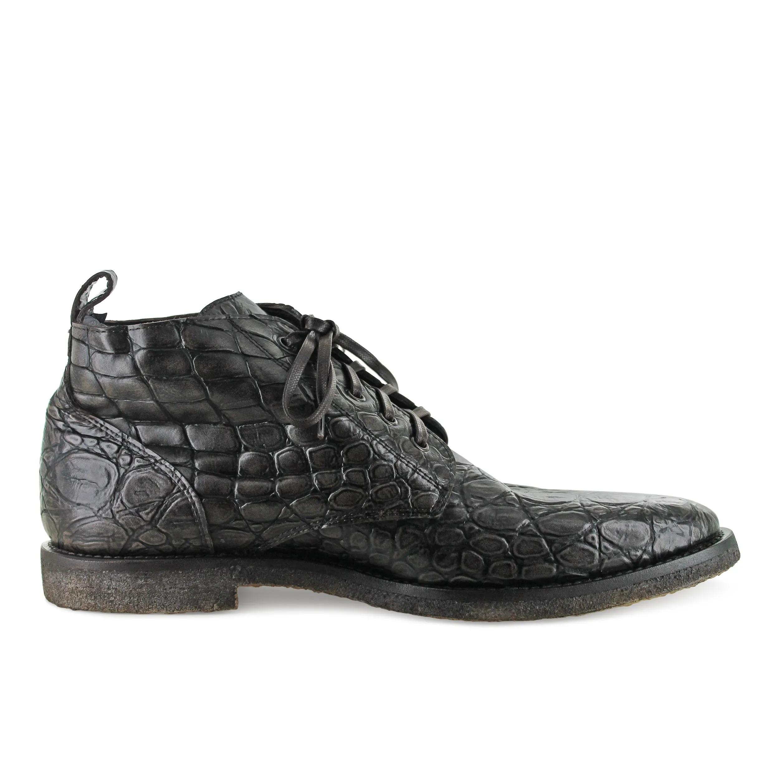 R3035 - Brown Moc Croc Lace Up