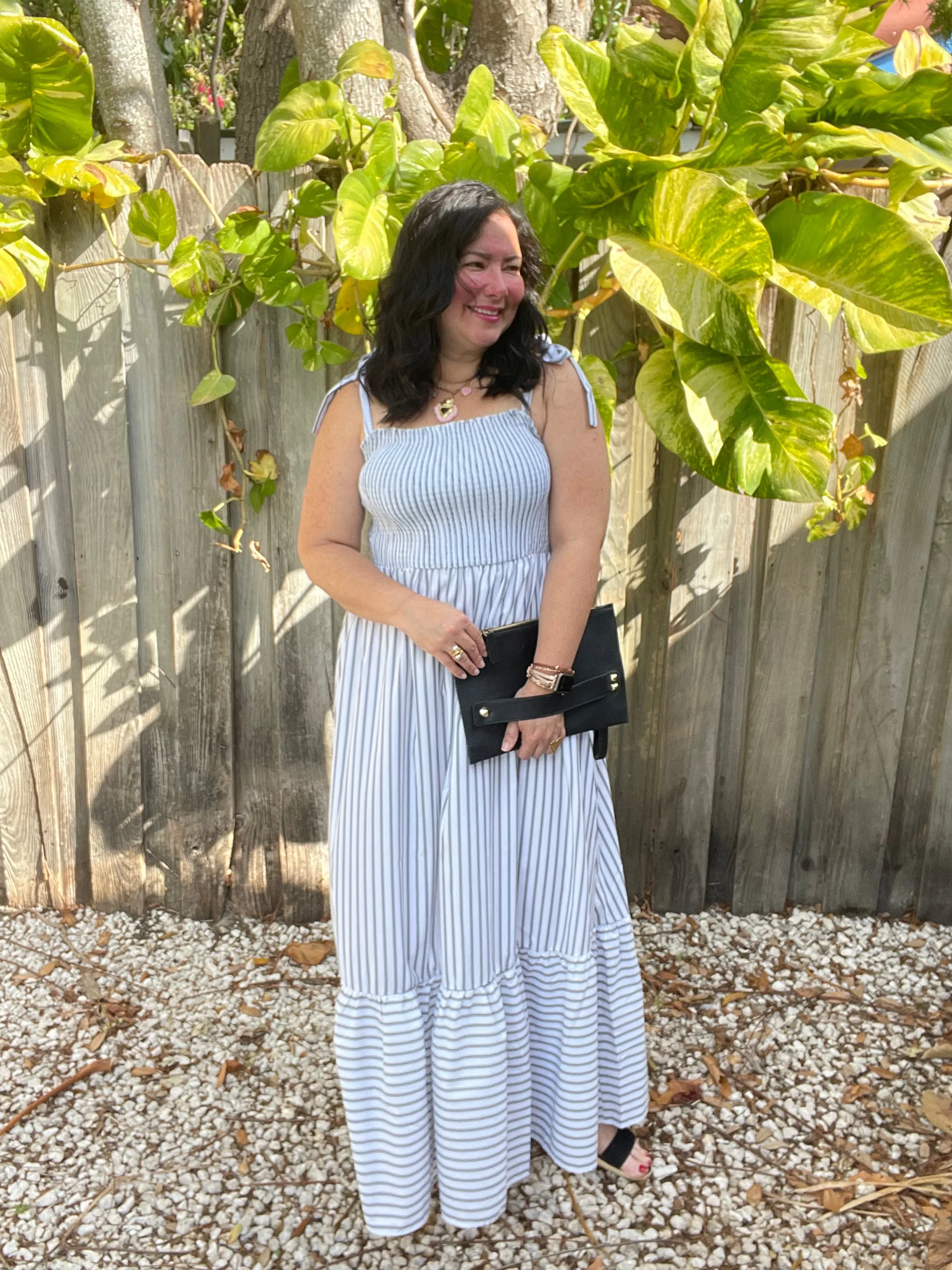 Serene Breeze Poplin Striped Maxi Dress