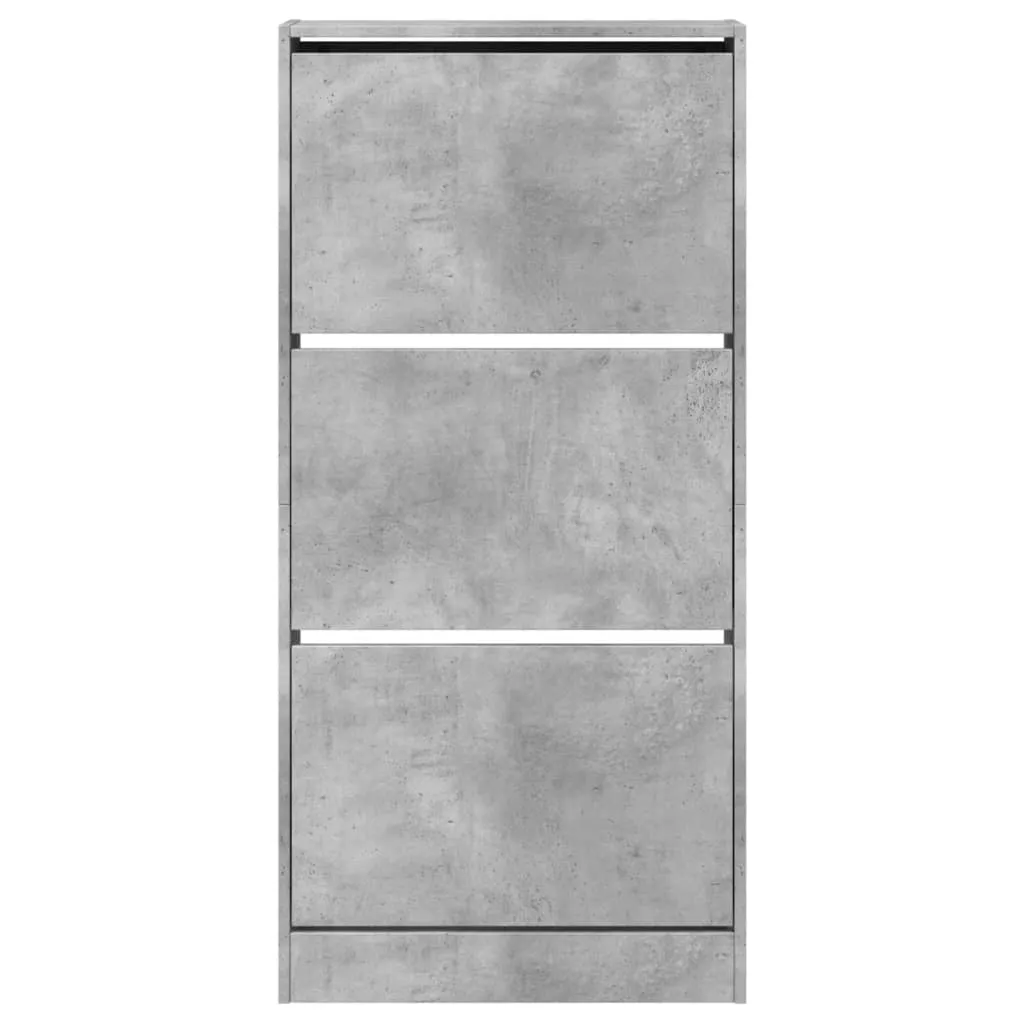 Shoe Cabinet Concrete Grey 60x21x125.5 cm Engineered Wood