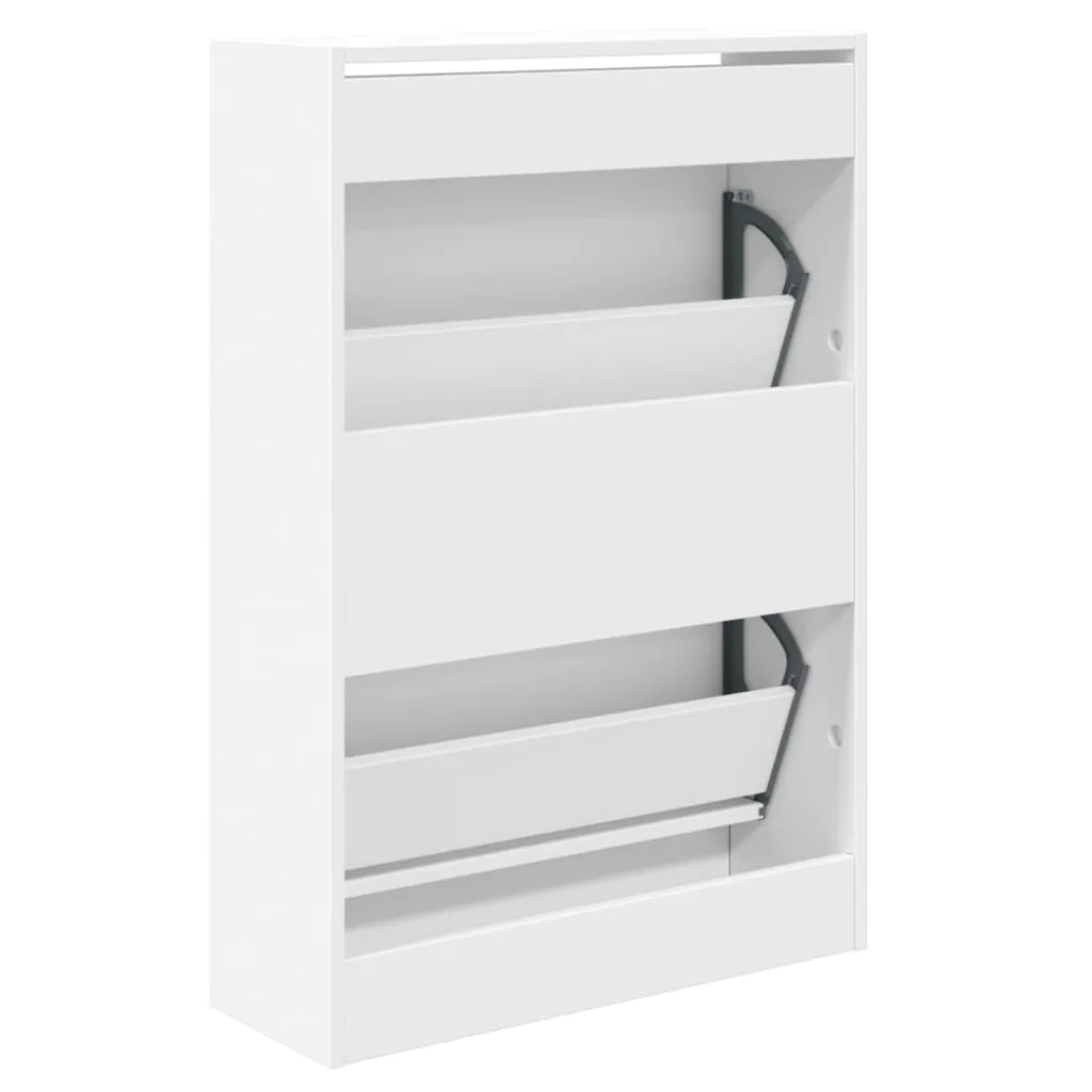 Shoe Cabinet White 60x21x87.5 cm Engineered Wood