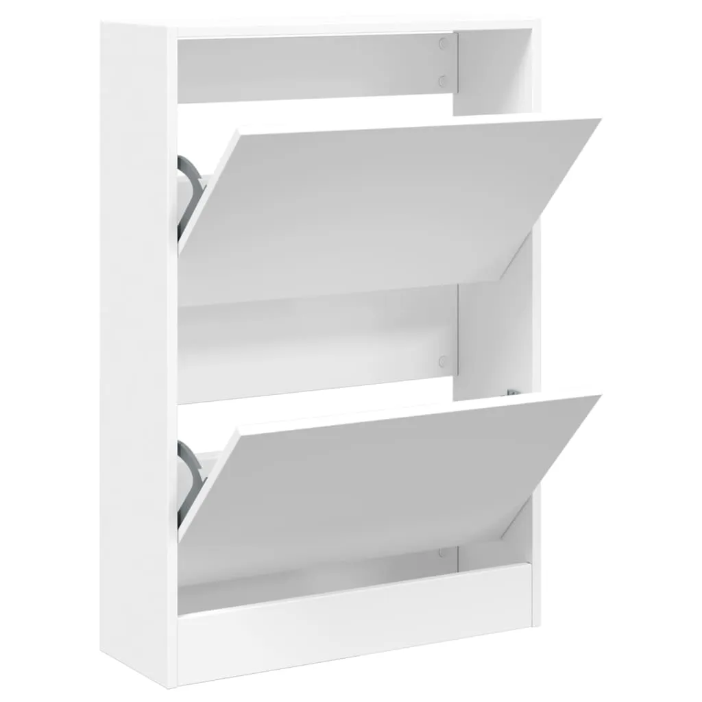 Shoe Cabinet White 60x21x87.5 cm Engineered Wood