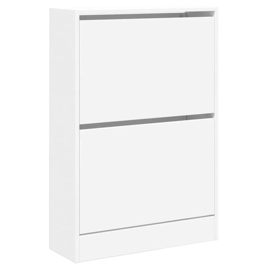 Shoe Cabinet White 60x21x87.5 cm Engineered Wood