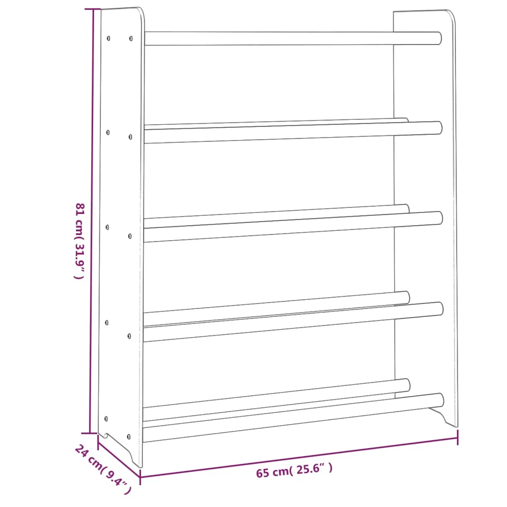 Shoe Rack Brown 65x24x81 cm Engineered Wood
