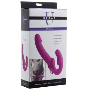 Strap U Evoke Vibrating Strapless Silicone Strap-On Dildo