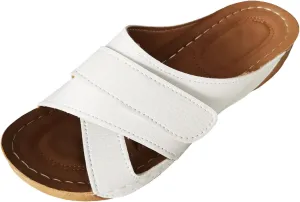 SuanlaTDS Wedge Sandals for Women Dressy Summer 2025 Platform Wedges Heels Slip-on Open Toe Flat Comfortable Dress Walking Outdoor Beach Shoes Orthopedic Arch Support Low Heel Slide Sandal